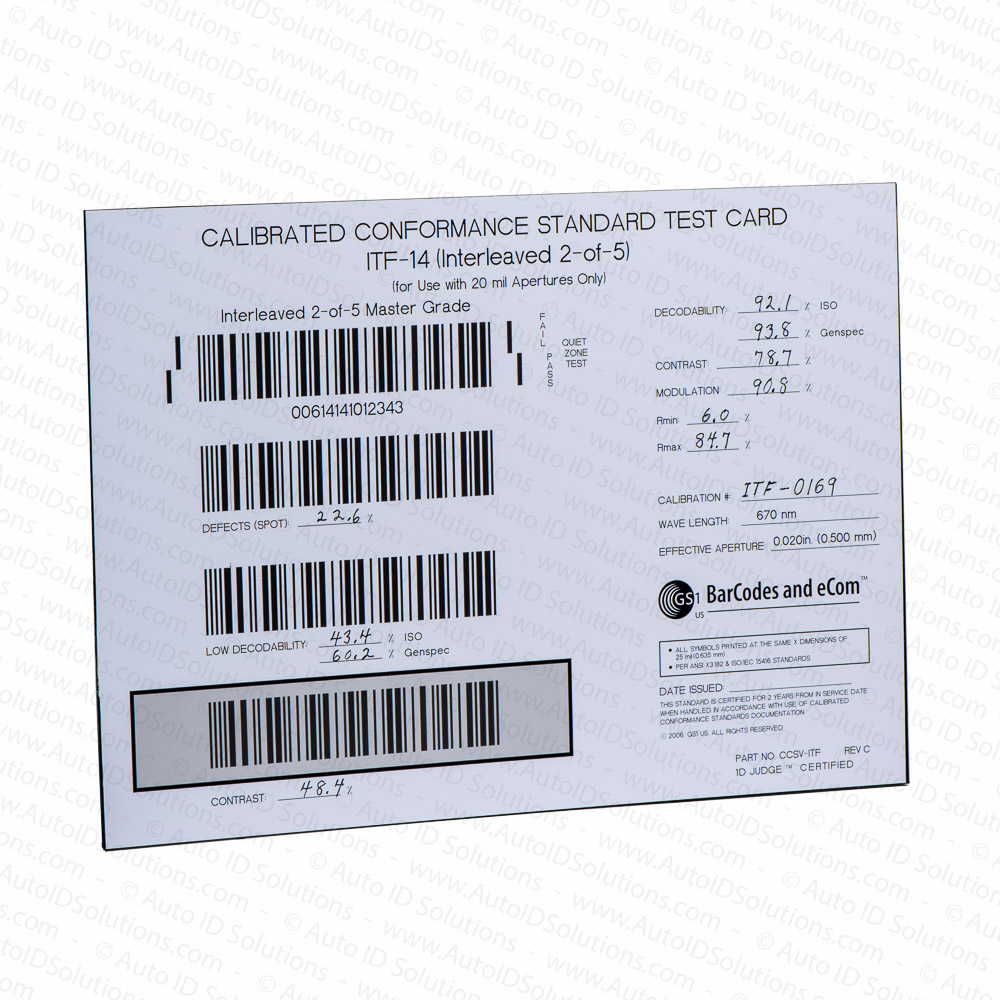 gs1 calibrated conformance standard test card upc ean and other 6 standard test